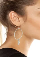 Sculptural Charm Hoop Earrings