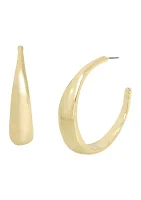 Gold Tone Textured Hoop Earrings