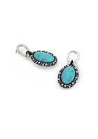 Turquoise Cabochon Drop Earrings