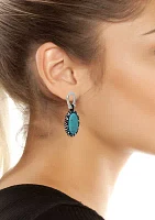 Turquoise Cabochon Drop Earrings