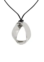 Sculptural Pendant Leather Slider Necklace