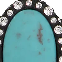 Turquoise Cabochon Pendant Leather Necklace