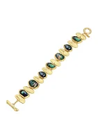 Gold Tone Abalone Molten Link Bracelet