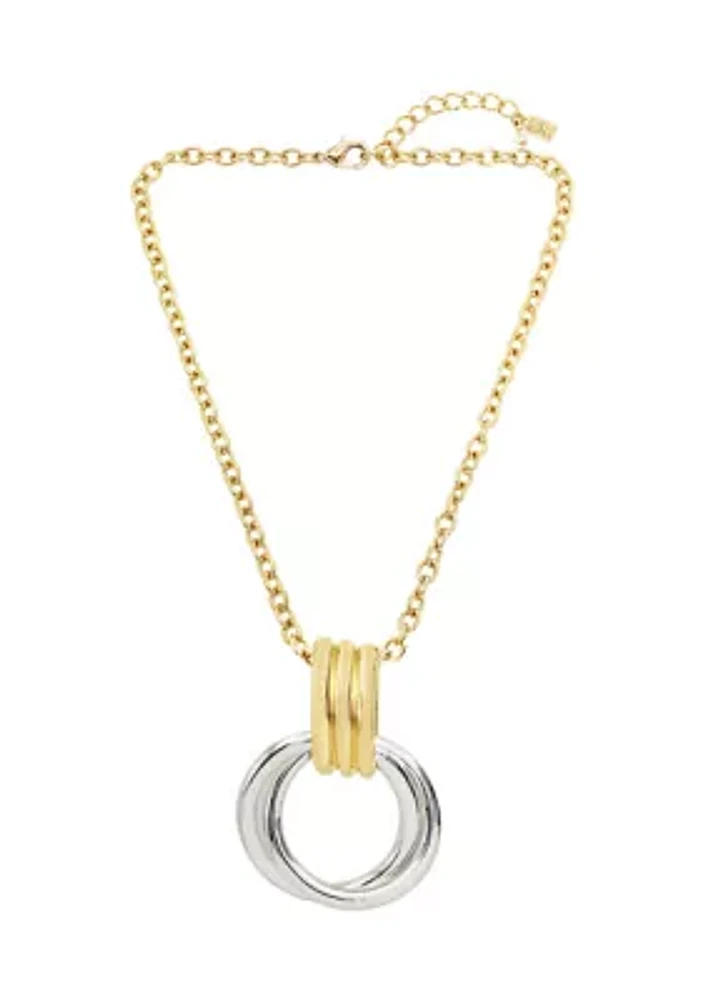 Ribbed Ring Pendant Necklace