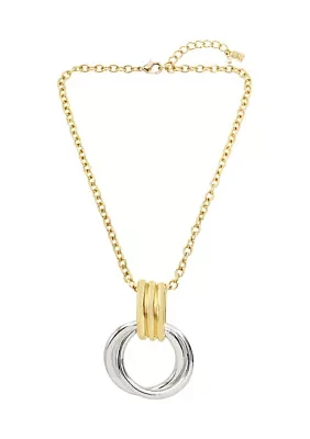 Ribbed Ring Pendant Necklace