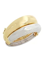 Ribbed Statement Bangle Bracelet