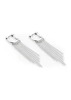 Horseshoe Huggie Fringe Earrings