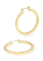 Textured Medium Hoop Earrings