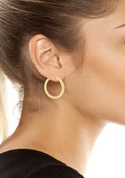 Textured Medium Hoop Earrings