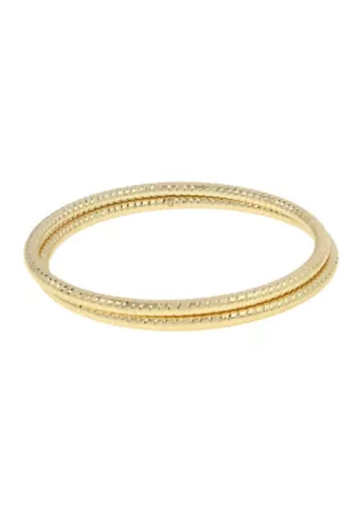 Textured Bangle Bracelet Set