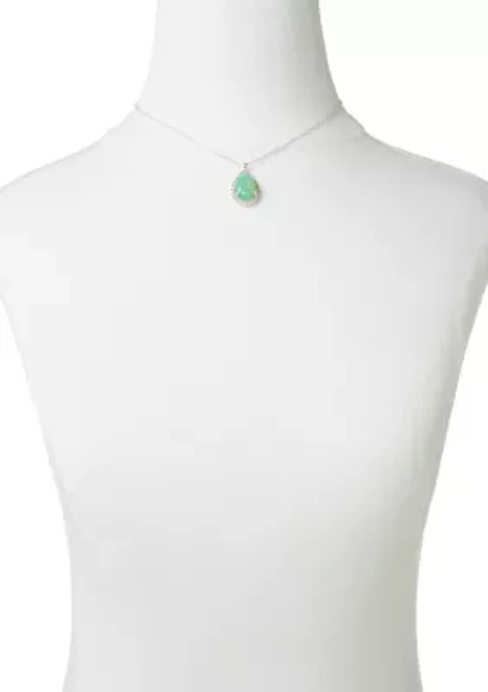 Pacific Opal Silver Crystal Necklace