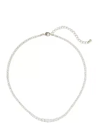 Silver Tone Easy Tennis Frontal Collar Necklace