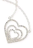 Silver Tone Multi Heart Pendant Necklace