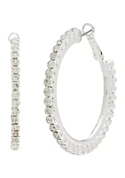 Silver Sparkly Hoop Earrings