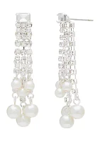 Fancy Fringe Pearl Drop Earrings