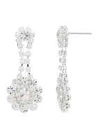 Round Crystal Drop Earrings