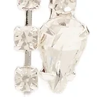 Silver Tone Sparkly Bow Earrings