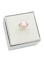 Lab Created Cubic Zirconia & Pink Mother of Pearl Rose Gold Ring