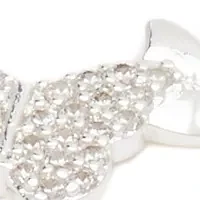 Lab Grown Silver Tone Cubic Zirconia Pavé Double Butterfly Adjustable Bracelet