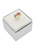 Lab Created Gold Tone Multi Stone Double Row Ring