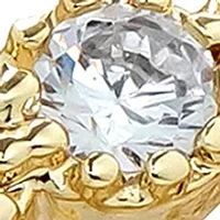 Gold Tone Round Cubic Zirconia Stone Faux Stack Band Ring