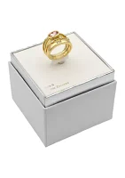 Lab Created Gold Tone Multi Stone Pave Ring Set