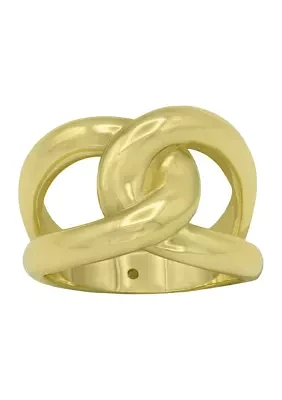 Gold Tone Interlocking Polished Band Ring