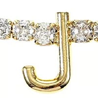 Lab Created Gold Tone Cubic Zirconia Initial Tennis Necklace