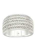 Multi Row Pavé Cubic Zirconia Band Ring