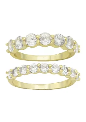 Round Cubic Zirconia Band Ring Set