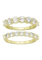 Round Cubic Zirconia Band Ring Set