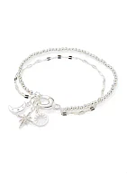 Silver Tone Carabiner Faith Themed Interchangeable Charms Bracelet