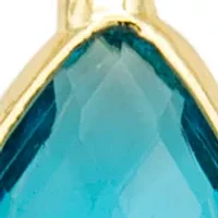 Lab Grown Gold Duo March Birthstone Cubic Zirconia Pendant