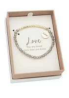 Gold Beaded Love Stretch Bracelet