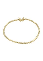 Gold Tone Butterfly Beaded Adjustable Bracelet