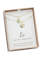 Lab Grown Gold Tone Zodiac Duo Pendant Necklace Set