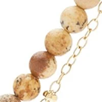 Lab Grown Gold Tone Genuine Stone & Star Disc Duo Pendant Necklace Set