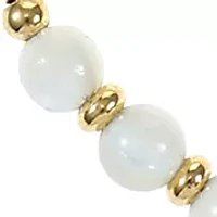 Gold Tone Mother of Pearl and Beaded Faith Duo Bracelet Set