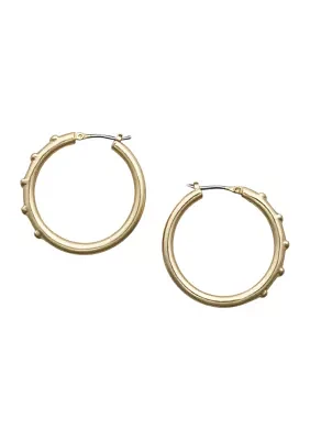 Granulated Heart Hoop Earrings