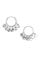 Movement Disc Charm Hoop Earrings