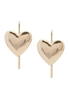 Gold Tone Bubble Heart Shaped Earrings