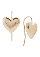 Gold Tone Bubble Heart Shaped Earrings