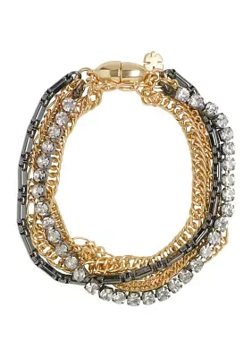 Ox and Sparkle Layered Bracelet