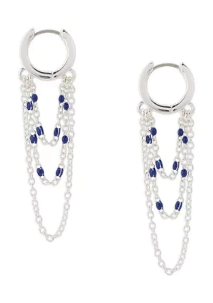 Beaded Chain Hoop Earrings