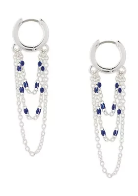 Beaded Chain Hoop Earrings