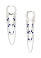 Beaded Chain Hoop Earrings