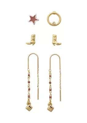 Cowboy Boot Earring Set