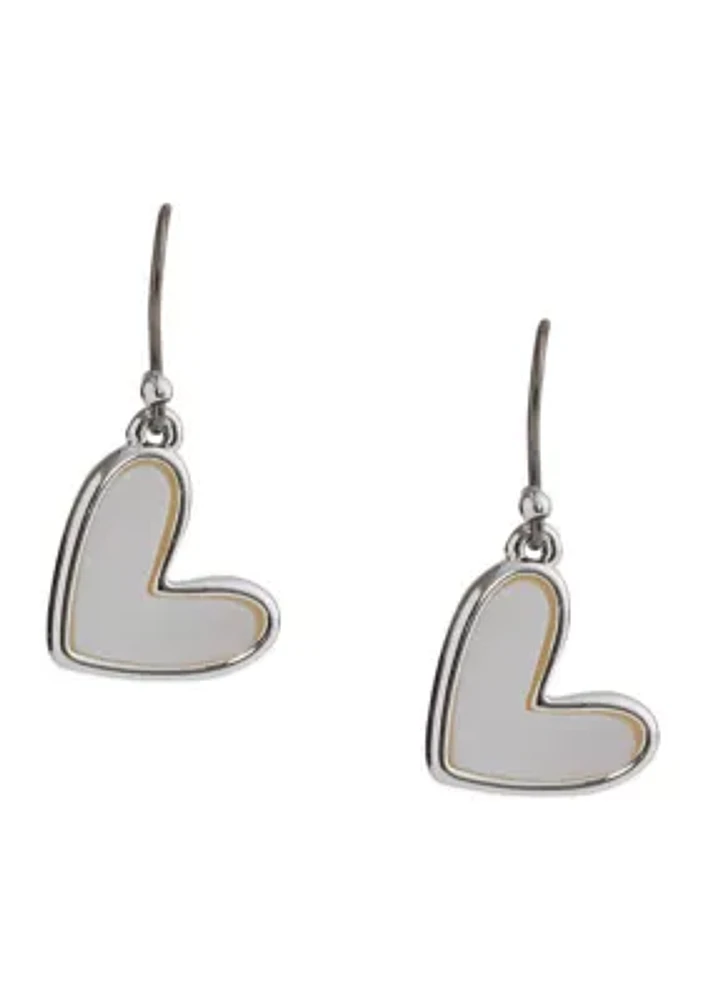 Sweet Pearl Drop Heart Earrings