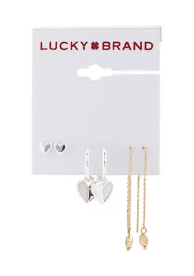 Heart Trio Earrings Set