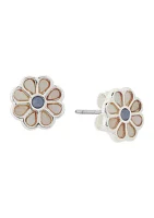 Inlay Daisy Stone Earrings - 3 Pack